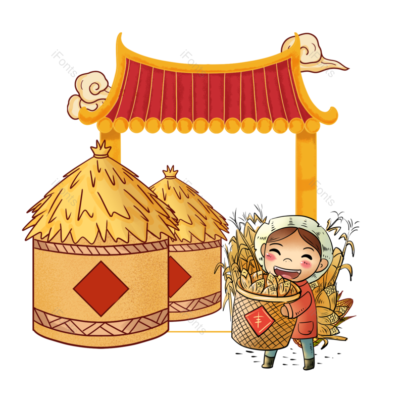 小满图片,农民元素,玉米PNG,免抠素材